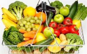 Корзина фруктов и овощей при астме